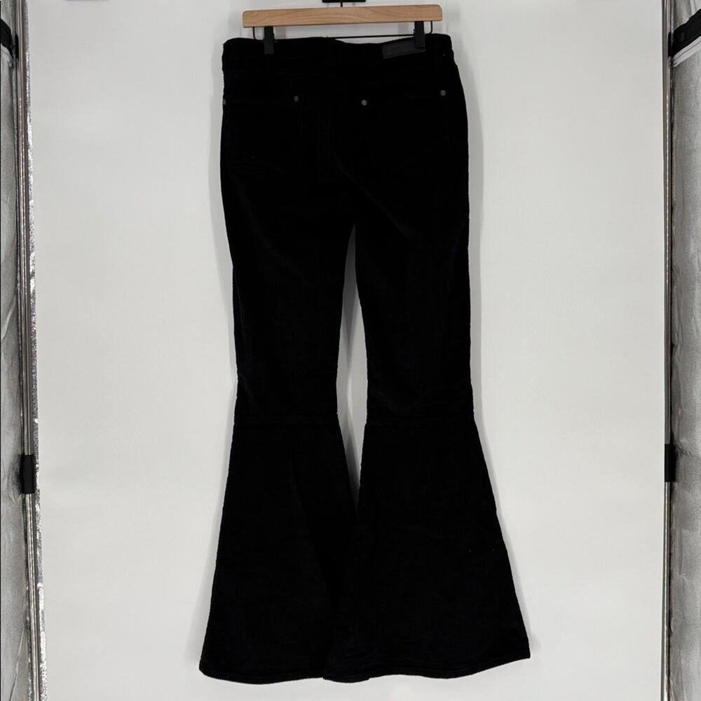ROCK & ROLL COWGIRL CORDUROY BLACK BELL BOTTOMS HIPPIE WESTERN mid row 30 x 36 - Picture 4 of 6